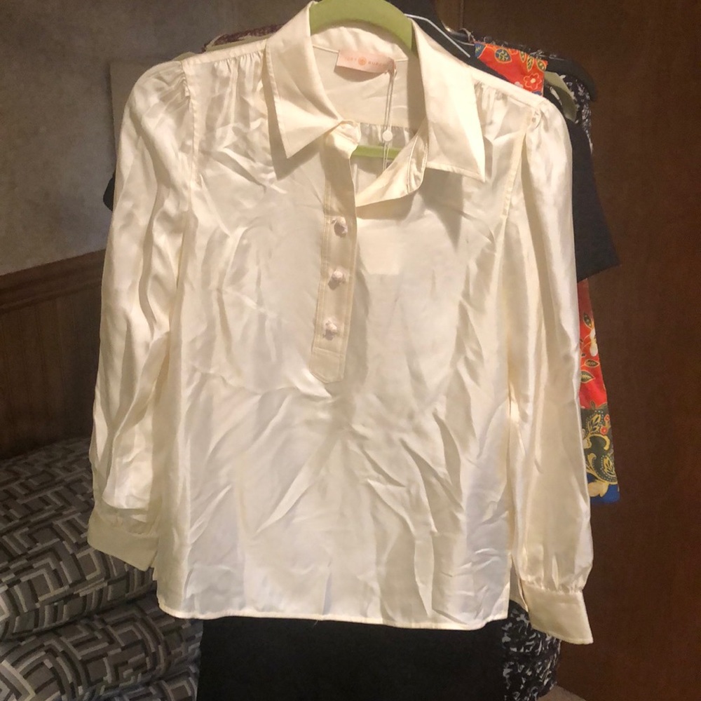 Tory Burch wide collar tunic blouse